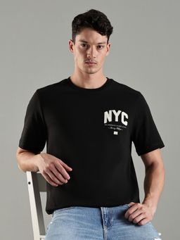 Tommy Hilfiger - Men Black Cotton Regular Fit T-Shirt
