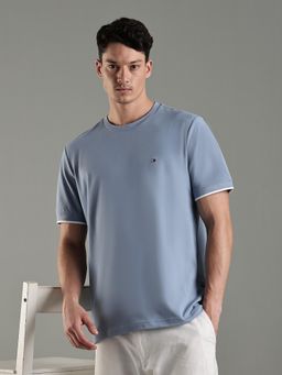 Tommy Hilfiger - Men Blue Cotton Regular Fit T-Shirt