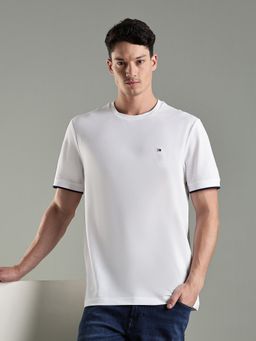 Tommy Hilfiger - Men White Cotton Regular Fit T-Shirt