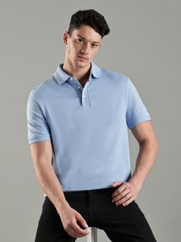 Tommy Hilfiger - Men Blue Cotton Regular Fit Polo T-Shirt