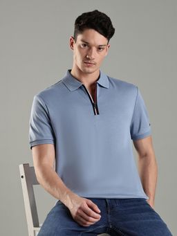 Tommy Hilfiger - Men Blue Cotton Regular Fit Polo T-Shirt
