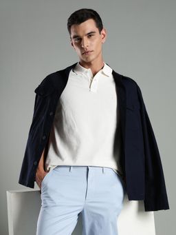 Tommy Hilfiger - Men Off White Cotton Regular Fit Polo T-Shirt