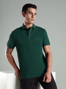 Tommy Hilfiger - Men Green Cotton Relaxed Fit Polo T-Shirt