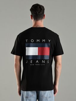 Tommy Hilfiger - Men Black Cotton Regular Fit T-Shirt