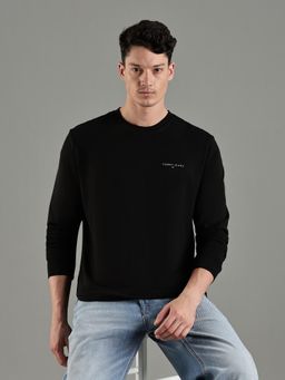 Tommy Hilfiger - Men Black Cotton Slim Fit T-Shirt