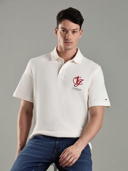 Tommy Hilfiger - Men White Cotton Regular Fit Polo T-Shirt