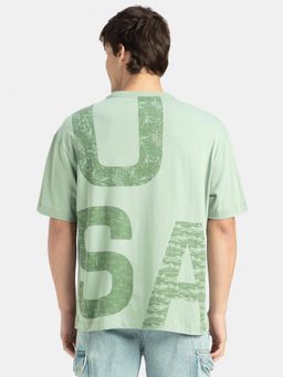 Jockey - US81 Men Super Combed Cotton Printed Oversized T-Shirt - Iceberg Green USA