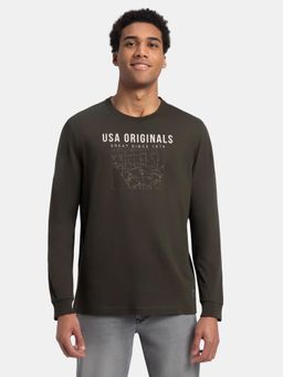 Jockey - Us82 Men Super Combed Cotton Printed Round Neck T-Shirt - Insignia Blue