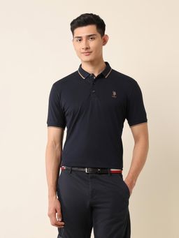 U.S. POLO ASSN. - Men Textured Slim Fit Polo T-Shirt