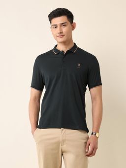 U.S. POLO ASSN. - Men Textured Slim Fit Polo T-Shirt