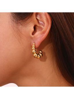 Palmonas - Golden Seashell Earrings for Womens Waterproof & Anti-Tarnish