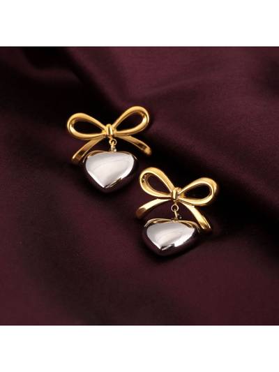 Bi-metal Wrapped With Love Earrings for Womens Waterproof & Anti-Tarnish