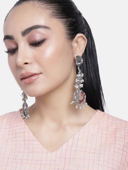 Abdesigns - Stunning Baby Pink German Silver Drop & Dangle Earrings