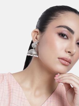 Abdesigns - Graceful High Quality German Silver Jhumki Earrings
