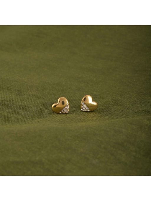 Palmonas Stone-Studded Heart Earrings