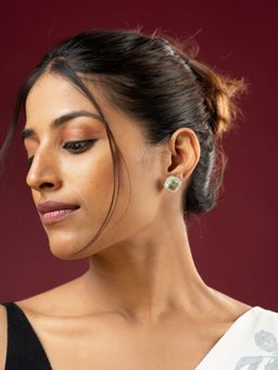 VIRAASI - Elegant Mint Green Stud Earrings