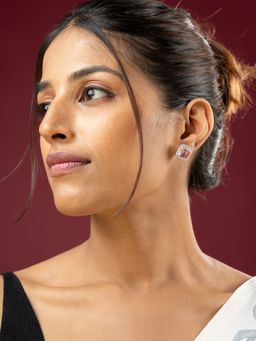 VIRAASI - Elegant Pink Stud Earrings