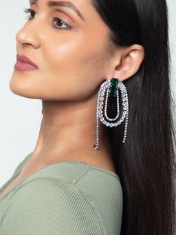 White Lies - Green Stone Statement Drop & Dangle Earrings