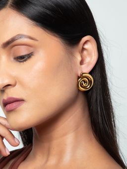 White Lies - Spiral Stud Earrings