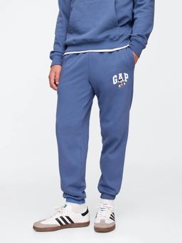 GAP - Men Blue Knitted Regular Fit Graphic Casual Trouser