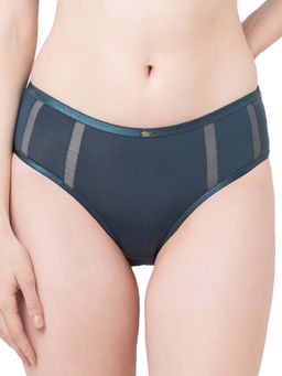 SOIE - Women's High Waist Full Coverage Brief Blue