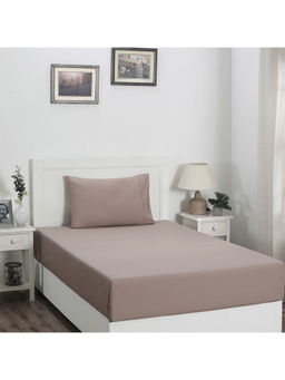 Maspar - Colorart Slumber Solid Nomad 200 TC Cotton Single Fitted Sheet With 1 Pillow Case