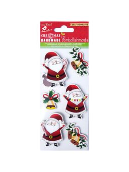 Little Birdie - Christmas Glitter Embellishments Merry Santa 6 Peaces (Pack of 2)