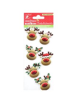 Little Birdie - Christmas Glitter Embellishment Merry Reindeer (Pack of 2)