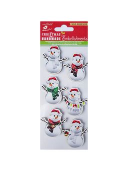 Little Birdie - Christmas Glitter Embellishments Snowman Glitz 6 Peaces(Pack of 2)