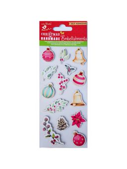 Little Birdie - Christmas Glitter Embellishments Winter Joys 14 Peaces (Pack of 2)