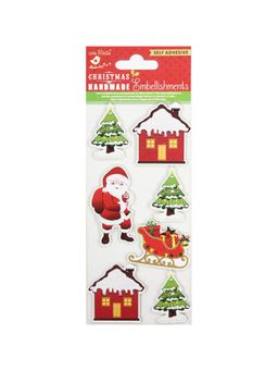 Little Birdie - Christmas Glitter Embellishment Snowy Christmas(Pack of 3)