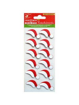 Little Birdie - Christmas Glitter Embellishment Santa Claus Hat(Pack of 3)