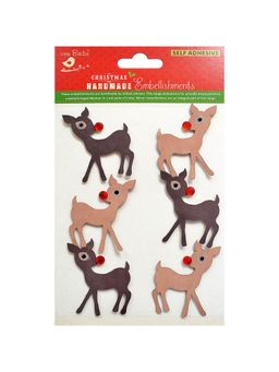 Little Birdie - Christmas Embellishments Reindeer (Pack of 3)