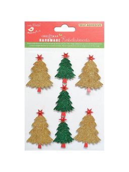 Little Birdie - Christmas Glitter Embellishments Tree(Pack of 3)