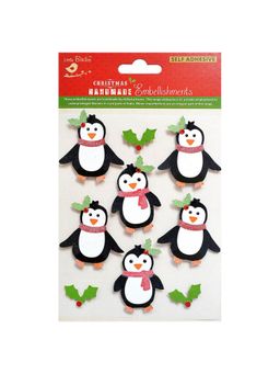 Little Birdie - Christmas Glitter Embellishments Penguin(Pack of 3)