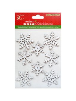 Little Birdie - Christmas Glitter Embellishments Snowflakes (Pack of 3)
