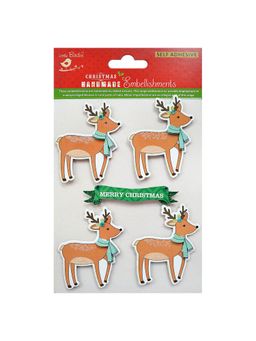 Little Birdie - Christmas Embellishments Crystal Reindeers (Pack of 3)