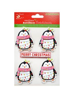 Little Birdie - Christmas Embellishments Penguin (Pack of 3)