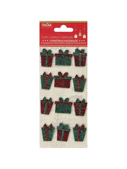 Little Birdie - Christmas 3D Mini Glitter Embellishments Red & Green (Pack of 3)