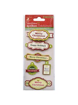 Little Birdie - Christmas Embellishments Merry Christmas(Pack of 3)