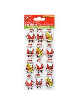 Little Birdie - Christmas Embellishments Santa(Pack of 3)