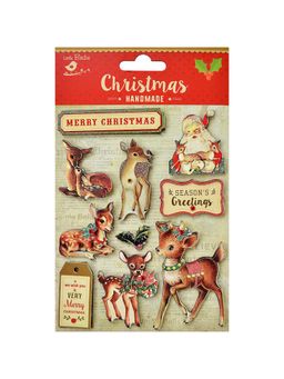 Little Birdie - Vintage Christmas Embellishments Reindeer (Pack of 2)