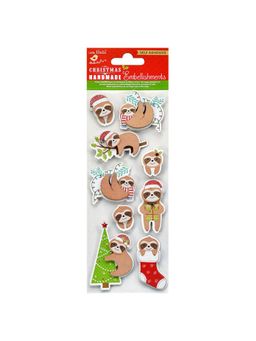 Little Birdie - Christmas Glitter Embellishments Sloths (Pack of 3)