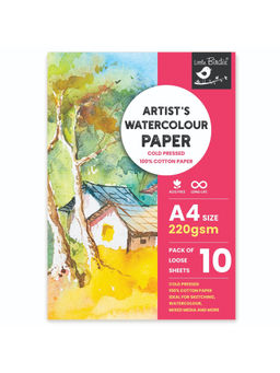 Little Birdie - Artist's Water Colour Paper Cold Pressed 220 GSM A4 Size Pack of 10 Sheets