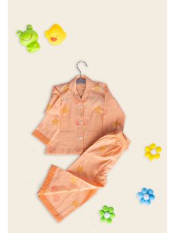 ADYA - Orange Sea Shell Shirt & Pyjama for Kids (Set of 2)