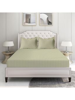 LANE LINEN - 500TC 100% Cotton Alyssa Super King Bedsheet with 2 Pillow Covers - Off White