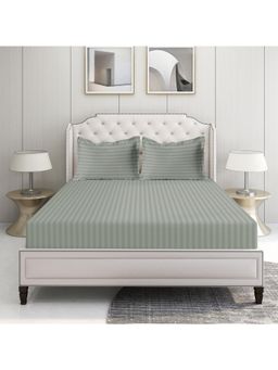 LANE LINEN - 500TC 100% Cotton Urban Chic Super King Bedsheet with 2 Pillow Covers - Light Grey