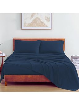 LANE LINEN - 100% Organic Cotton Bedsheet with Pillow Cover - Blue
