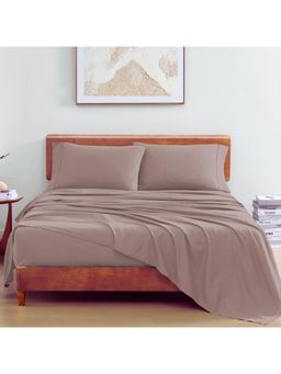 LANE LINEN - 100% Organic Cotton Bedsheet with Pillow Cover - Purple
