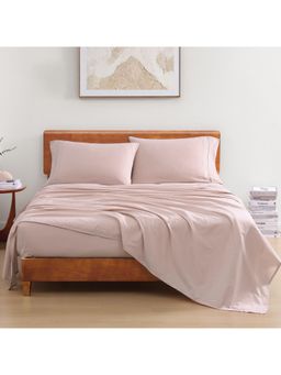 LANE LINEN - 100% Organic Cotton Bedsheet with Pillow Cover - Pink